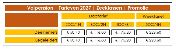 Zeeklassen tarieven promoties en acties voor scholen